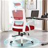ALFORDSON Sedia da Ufficio, Poltrone con Poggiatesta, Sedia da Scrivania per Computer con Supporto Lombare, Sedia Girevole per Home Office, Rosso