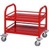Kongamek Mini carrello 2 ripiani 4 ruote girevoli 2 con freno rosso Kongamek KM71357-MINI
