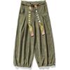 GURUNVANI Pantaloni da uomo in velluto a coste larghi con coulisse pantaloni cargo vintage, Verde, XL