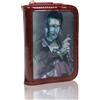 Redfox Portafoglio da donna Elvis Celebrity 3D Effetto Design Borsa/Signore Bifold Style Titolare di carte di piccole dimensioni 15x10.5x3.5 cm Borgogna M