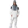 HOUZONIY Tuta da Sci Invernale da Uomo, Giacca da Sci e Pantaloni Invernali Caldi Tute da Sci Impermeabile Antivento Tute da Snowboard(T63+Bianco L)