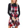 CUPSHE Mini grembiule da donna con scollo quadrato, stampa scozzese, schiena incrociata, senza maniche, abito casual corto a trapezio, Plaid rosso., M