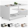 Casaria® Tavolino Orlando 95x55x50cm 3 Ripiani Legno Regolabile in Altezza Tavolo Basso da Caffé Salotto da Divano Design Moderno