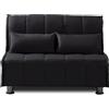 EVERGREENWEB MATERASSI & BEDS EVERGREENWEB Divano Letto 2 Posti con Materasso Piazza e Mezzo 120x190 Ortopedico, Prontoletto RICHIUDIBILE con Rivestimento SFODERABILE Lavabile, Coppia Cuscini SUPERSOFT Abbinati color Nero, EVENING
