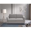 EVERGREENWEB MATERASSI & BEDS EVERGREENWEB - Divano Letto 2 Posti Matrimoniale L165xP90xA80 cm Moderno Tessuto Beige, Schienale Reclinabile a Doppio Cuscino, Sofà con Chaise Longue Estraibile, Struttura Imbottita Pieghevole, NELLY