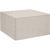 HOMCOM Pouf Poggiapiedi 2 in 1 con Rivestimento Rimovibile, Poggiapiedi in Tessuto Effetto Lino, Legno e Spugna, 75x75x41 cm, Beige