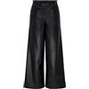 ONLY Onlbina-Pantaloni Larghi in Pelle, Nero, (S) W x 34L Donna