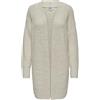 ONLY Onlleise Freya LS Open Cardigan Knt Maglione, Bianco e Grigio, L Donna