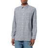 Tommy Hilfiger Uomo Maglietta Maniche Lunghe Brushed Gingham Overcheck Shirt con Taschino sul Petto, Blu (Carbon Navy/Multi), M