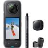 Insta360 X4 Pack Sci - Action Cam 360° 8K Impermeabile, Video Grandangolari in 4K, Effetto selfie stick invisibile. Protezioni Lenti Rimovibili, Autonomia Batteria 135 min, Editing IA, Stabilizzazione