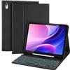 AXFEE Tastiera e Custodia iPad 10 Generazione, Touchpad Intelligente, Retroilluminazione a 7 Colori, Cover con Tastiera iPad 10 e 10.9"2022, Rimovibile Bluetooth Tastiera, con Supporto Pencil(Nero)