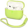AOTUAO Compatibile con AirPods PRO 2 Custodia Case Cover, Case Protettiva Antiurto Antiscivolo in Silicone per AirPods PRO 2 Seconda Generazione 2022 Custodia con Silicone Lanyard, Yellow Green