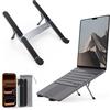 SODI Supporto PC Portatile, Porta Pc Portatile Pieghevole in Alluminio, 6 Livelli Regolabili, Tascabile, Robusto, Compatibile con MacBook Pro, Air, HP, Sony, Dell, Altri 10-16