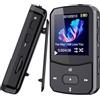 PINHUI 64GB Lettore MP3 Bluetooth 5.3, mp3 lettore musicale mini design sportivo con clip (solo 24g) con schermo a colori TFT da 1,5 pollici, con pulsante volume indipendente, radio FM, pedometro (NERO)