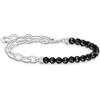Thomas Sabo A2098-130-11-L17 - Bracciale da donna in argento sterling 925, lunghezza: 16-19 cm, colore: Nero, 16-19 cm, Argento sterling, Nessuna pietra preziosa