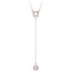 Swarovski Collana a Y Attract, Taglio Round, Rosa, Placcato rodio