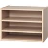Iris Ohyama, Scaffale a 3 livelli/Armadio aperto/Scatola impilabile in legno/Mobili laterali/Armadio con ripiani, Moderno, Design, Ufficio, Casa - Stack Box - STB-400T - Marrone chiaro