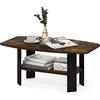 Furinno Design Semplice Tavolino da caffè, Legno ingegnerizzato, Pino Ambrato/Nero, Taglia Unica