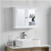 Bath Vida Home Discount - Armadietto da parete Milano, doppia anta a specchio, bianco. Ideale per il bagno