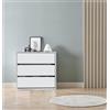 Dmora - Cassettiera Newport, Settimanale a 3 cassetti, Mobile Comò basso per interno armadio, Settimanale moderno, 60x44h57 cm, Bianco