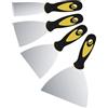 Wangzhenxi 4 pezzi di spatola set, spatola di superficie del raschietto in acciaio inossidabile con manico in plastica per rimmover di carta da parati, muro a secco e dipinto acrilico,(2, 3, 4, 5)