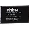 vhbw batteria sostituisce Nokia 0106G20624418, 0670397417535, BL-5CA, BL-5CB, RTX 60020436 per smartphone cellulare (1000mAh, 3,7V, Li-Ion)