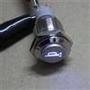winwill Interruttore a pulsante instabile in metallo, colore led blu, 12 V, 16 mm, per altoparlanti, campanelli, clacson; per auto e barca
