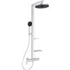 Ideal Standard - Alu+, Colonna doccia in alluminio con rubinetto esterno meccanico, Struttura doccia con mensole a libera installazione doccetta e soffione due funzioni e tubo flessibile, Matt silver