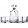 Bar Craft BarCraft Decanter per Whisky 900ml e set da Regalo, in Vetro Tagliato, 5 Pezzi, con Tappo in Silicone e 4x Bicchieri, 26 x 10 x 24cm