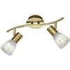 Trio Leuchten Trio 871010208 Levisto Faretto LED, 2x6 Watt, Ottone Satinato/Alabastro, 33x10x19 cm