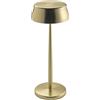 Zafferano, Lampada Sister Light Wi-Fi, Lampada da Tavolo Ricaricabile e Senza Fili con Controllo da Remoto, per Salotto ed Esterni, Dimmer a Step, 2200-4000 K, Altezza 32,8 cm, Colore Oro