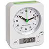 TFA Dostmann Sveglia analogica da comodino Combo, 60.1511.02.04, orologio radiocontrollatto, allarme digitale, fuso orario, viaggio, verde