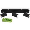 Briloner - Lampada soffitto LED, CEE A sorgente luminosa, orientabile, 3000K bianco caldo, 2,4 W ciascuno 450 lumen, illuminazione soggiorno, cucina, camera, corridoio, 45 cm, nero