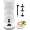 Morpilot Montalatte Elettrico Automatico, Cappuccinatore, Schiumatore Latte 4 in 1, Libera Scelta dello Spessore della Schiuma, Silenzioso e Rivestimento Antiaderante-Bianco