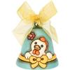THUN, Campanella Azzurra Limited Edition in Ceramica Decorata a Mano con Nastro, Linea Sorprese di Pasqua, Ø 7 cm, 8 cm h