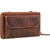 STILORD Monica Portafoglio in pelle con scomparto per cellulare Borsa per cellulare da donna Portafoglio a tracolla Crossbody Wallet per donne Colore:salerno - marrone