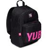 SJ Seven SEVEN S.P.A. Zaino YUB FLUO, Nero e Fucsia - Zaino Monoscomparto Stile Americano - Scuola, Viaggio & Tempo Liberon