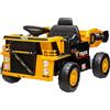 AIYAPLAY Camion per Bambini 3-5 Anni con Motore 12V, Macchina Elettrica per Bambini con Musica, Fari e Ruote con Sospensioni, Giallo
