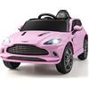 COSTWAY Aston Martin DBX Auto Elettrica per Bambini, 12 V Macchina Elettrica con Telecomando e Luci LED, Partenza Lenta Clacson, Regalo per Bambini 3-8 Anni (Rosa)
