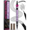iMethod Microblading Matita per sopracciglia - Eyebrow Pencil Dual Ended 2 in 1 Matita per sopracciglia con 4 micro punte e punta precisa del pennello per creare sopracciglia naturali, nero