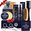 Lionmane Kit Barba per Uomo, Regalo di San Valentino Uomo, Lionmane Cura Barba, Set Regalo Cura della Barba Uomo con Olio, Shampoo, Balsamo, Pettine, Spazzola, Pettine Rasoio Capelli, Forbici, Sacca