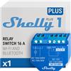 Shelly Plus 1, Relè interruttore intelligente, Wi-Fi & Bluetooth, Contatti a potenziale zero, Compatibile Con Alexa & Google Home, App iOS Android, Nessun Hub Richiesto