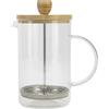 BERGNER COFFEE & TEA LOVERS - Macchina da caffè a pistone 800 ml borosilicato - Resistente alle alte temperature - Filtro in acciaio inox - Coperchio in bambù - Facile da pulire
