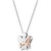 VLNET ® | Collana in Argento 925 con Angelo Custode + lettera in Argento Rosato e Zirconi Bianchi | Collezione Angeli Roberto Giannotti | Fatto a Mano in Italia (Lettera A)