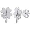 SILVEGO Orecchini da Donna in Argento 925 Quadrifoglio con Swarovski® Zirconia
