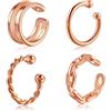 CHIC & ARTSY Orecchini a Polsino in Argento Sterling 925 Placcato oro Rosa 18 Carati per Donna Orecchini a Polsino Non piercing per Cartilage