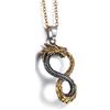 GTHIC Drago norreno Ouroboros Collane con ciondolo per uomo Donna Gioielli vichinghi con catena, collana in oro da 70 cm