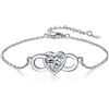 MomentWish Bracciale da donna,1 Carati Moissanite Infinito Braccialetto Regalo per Natale, 925 Gioielli in Argento Sterling per Donna Ragazza