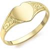 CARISSIMA Anello chevalier a cuore da bambina in oro giallo 9 ct, misura F