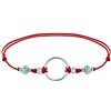LES POULETTES BIJOUX - Bracciale Collegamento Cerchio d'Argento 925 e Due Perlas Sfaccettatas di Larimar - Rosso